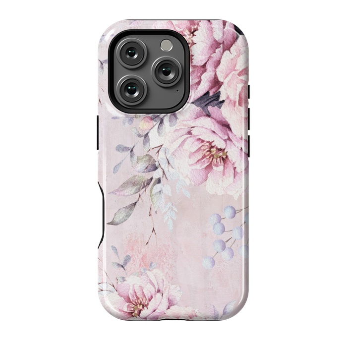 iPhone 16 Pro StrongFit Pink Watercolor Roses by  Utart