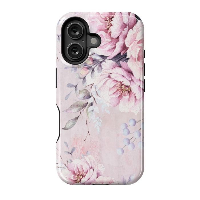 iPhone 16 StrongFit Pink Watercolor Roses by  Utart