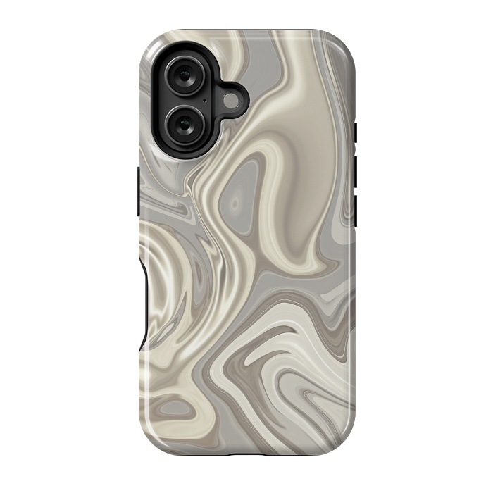 iPhone 16 StrongFit Greige Glamorous Faux Marble 2 by Andrea Haase