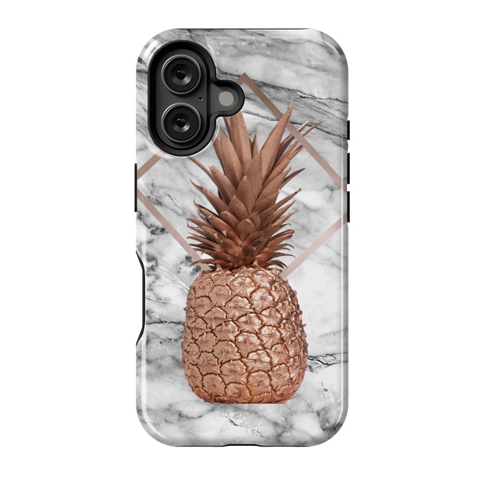 iPhone 16 StrongFit Copper Pineapple Abstract Shape and Marble  by  Utart