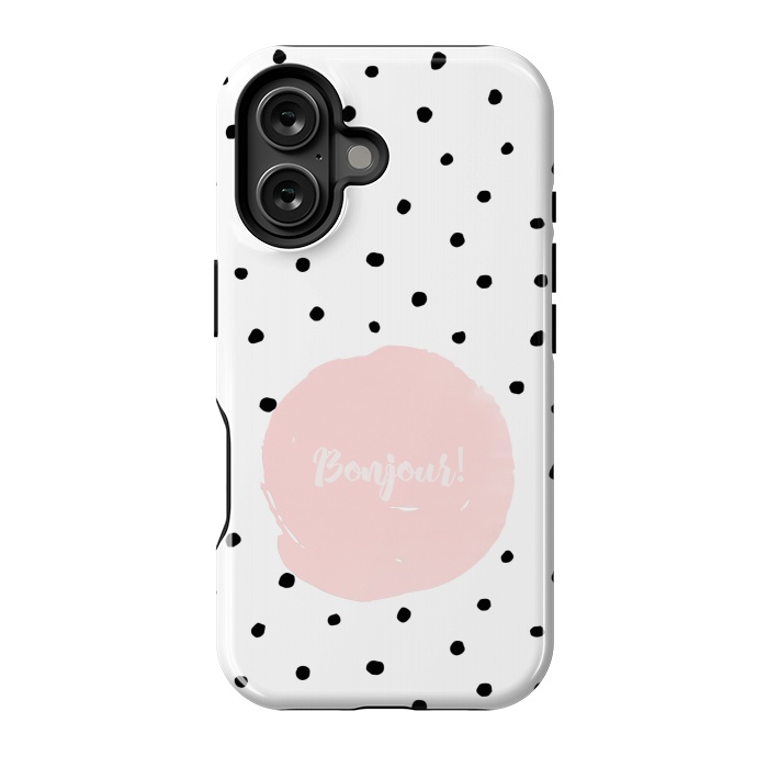 iPhone 16 StrongFit Bonjour - on polka dots  by  Utart