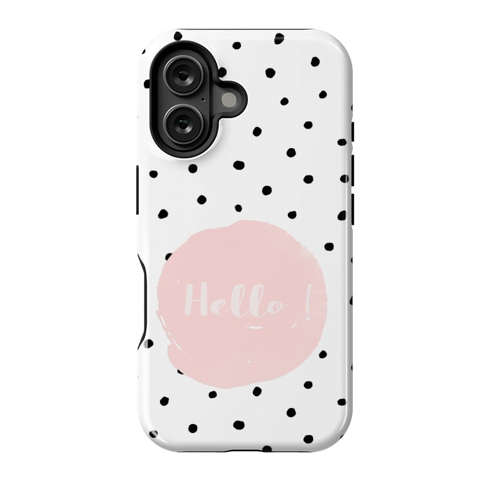 iPhone 16 StrongFit Hello on polka dots  by  Utart