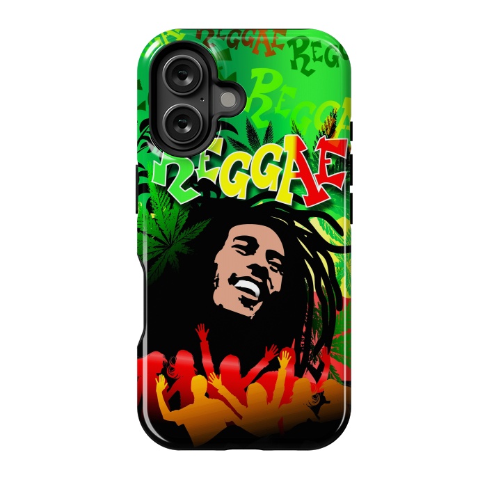 iPhone 16 StrongFit Reggae RastaMan Music Colors Fun and Marijuana by BluedarkArt