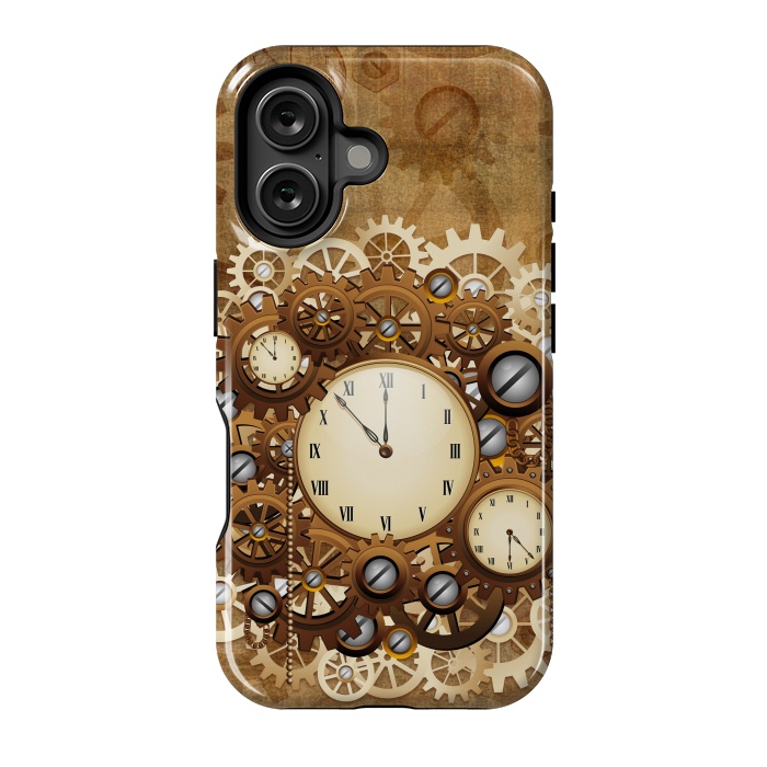 iPhone 16 StrongFit Steampunk Clocks and Gears Vintage Style  by BluedarkArt