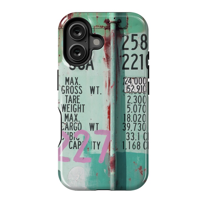 iPhone 16 StrongFit Turquoise Grafitti Container by Andrea Haase