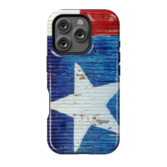 iPhone 16 Pro StrongFit Texas Flag On Distressed Metal by Andrea Haase