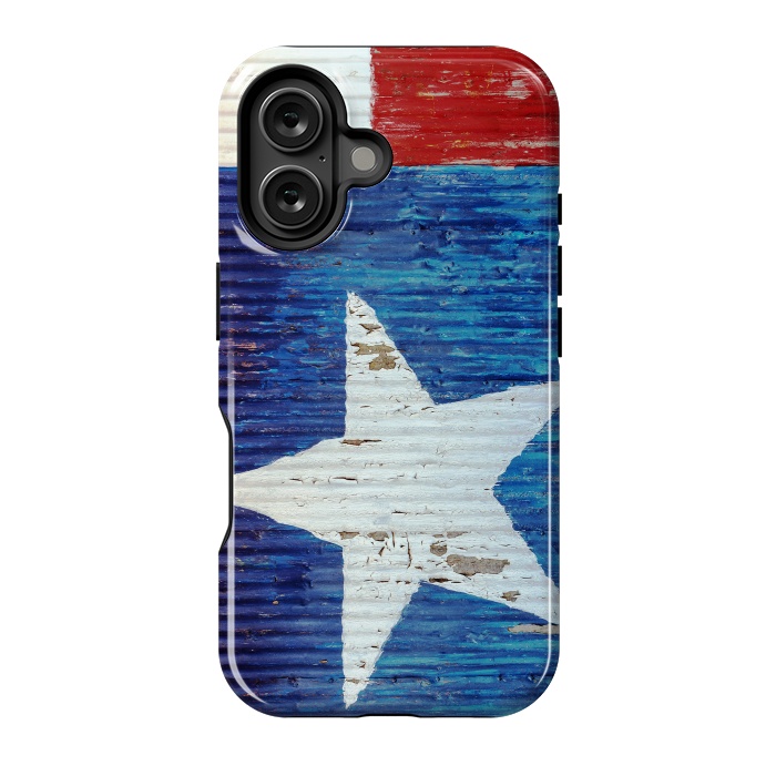 iPhone 16 StrongFit Texas Flag On Distressed Metal by Andrea Haase