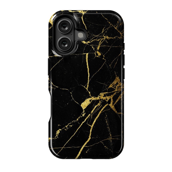 iPhone 16 StrongFit  Black-Gold Marble Impress by ''CVogiatzi.