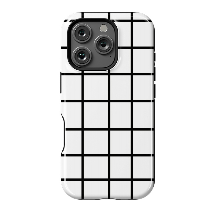 iPhone 16 Pro StrongFit Grid White & Black by ''CVogiatzi.