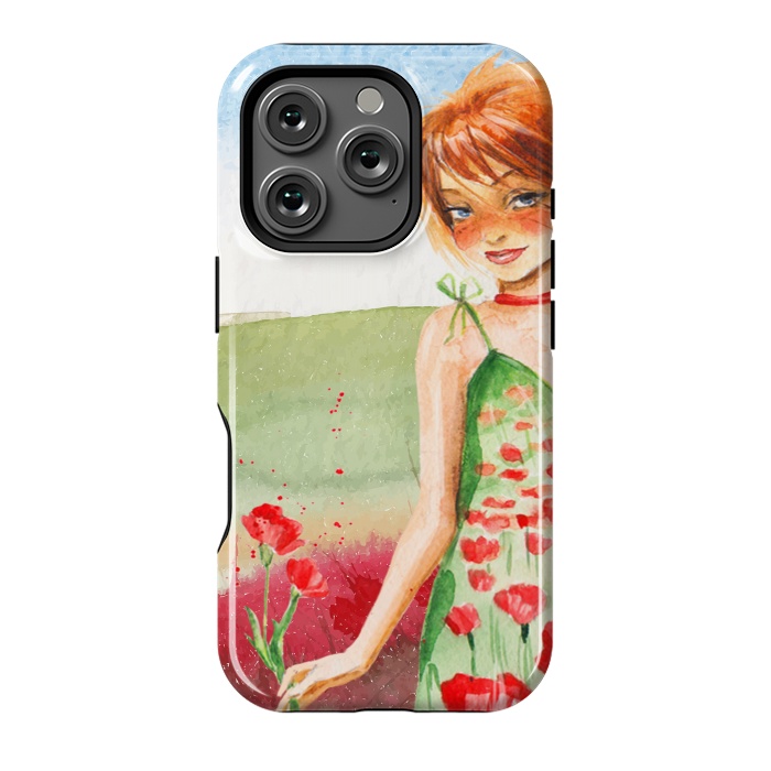 iPhone 16 Pro StrongFit Summer Girl in Poppy field by  Utart