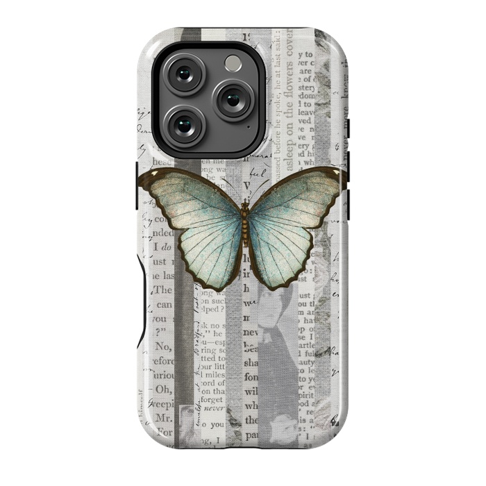 iPhone 16 Pro StrongFit Vintage Butterfly Paper Collage by Andrea Haase