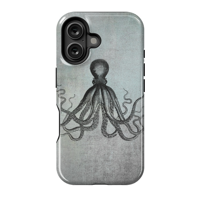 iPhone 16 StrongFit Octopus Vintage Art by Andrea Haase