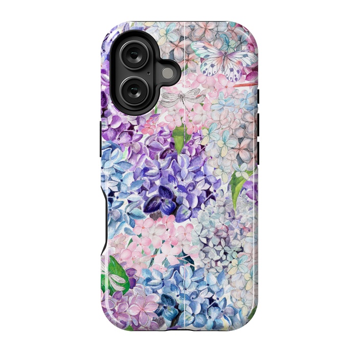 iPhone 16 StrongFit Spring Hydrangea Pattern by  Utart