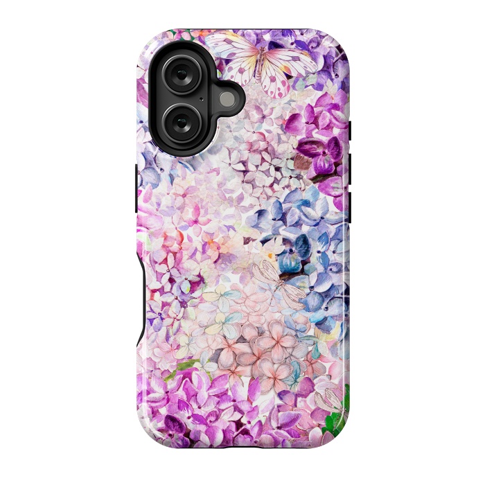 iPhone 16 StrongFit Purple Lilacs and Hydrangea by  Utart