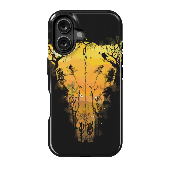 iPhone 16 StrongFit Dark Desert Cow Skull by Sitchko