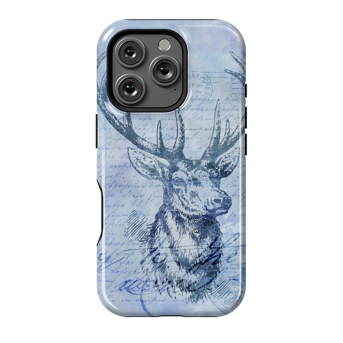 iPhone 16 Pro StrongFit Blue Nostalgic Deer by Andrea Haase