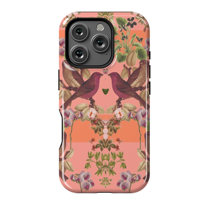 iPhone 16 Pro StrongFit Vintage Botanic (Pink) by Zala Farah