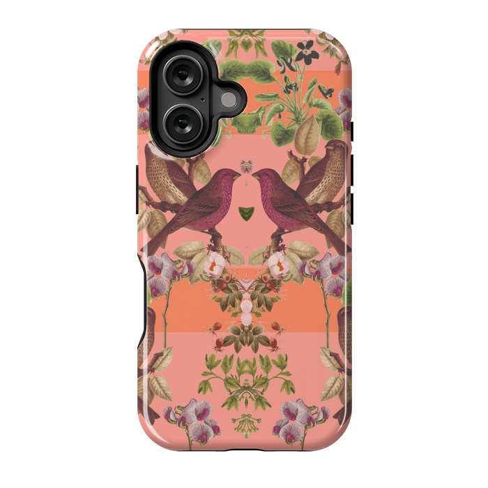 iPhone 16 StrongFit Vintage Botanic (Pink) by Zala Farah