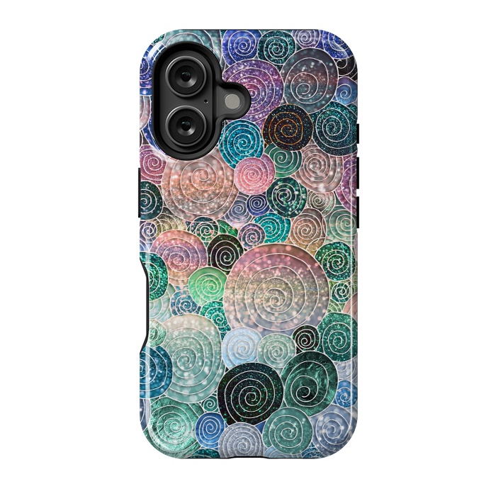 iPhone 16 StrongFit Multicolor Trendy Dots and Circles  by  Utart