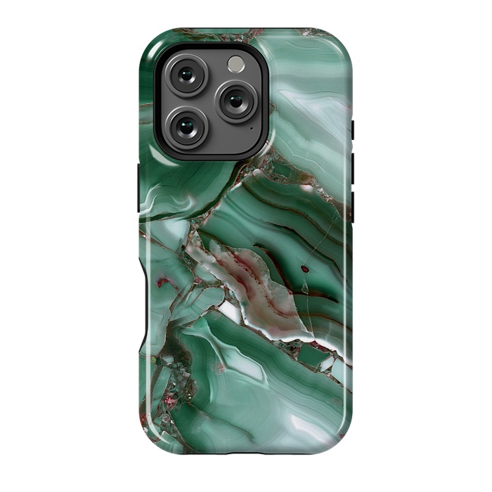 iPhone 16 Pro StrongFit Green Malachite Agate by  Utart