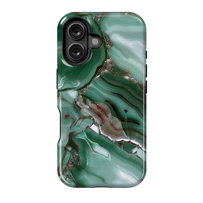 iPhone 16 StrongFit Green Malachite Agate by  Utart