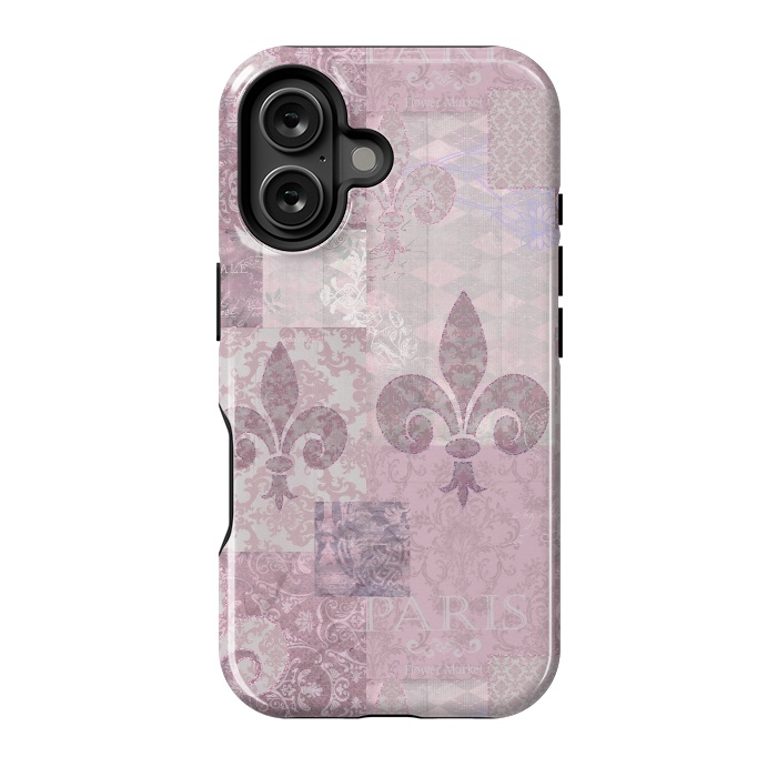 iPhone 16 StrongFit Romantic Vintage Pattern Soft Pink by Andrea Haase