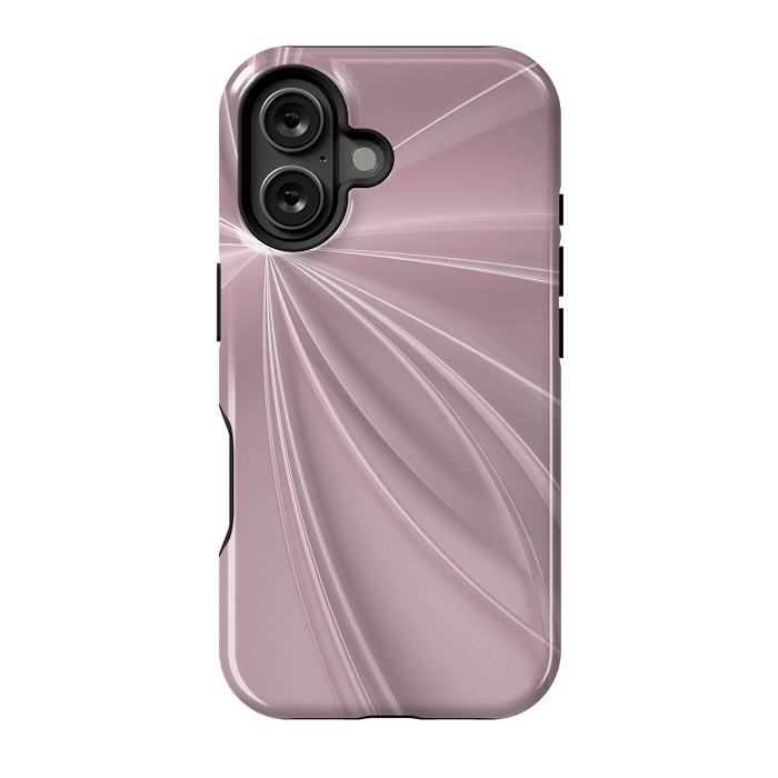 iPhone 16 StrongFit Fractal Light Rays Soft Pink by Andrea Haase