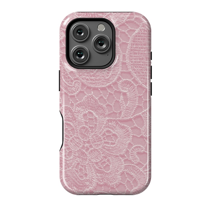 iPhone 16 Pro StrongFit Pink Lace by Andrea Haase