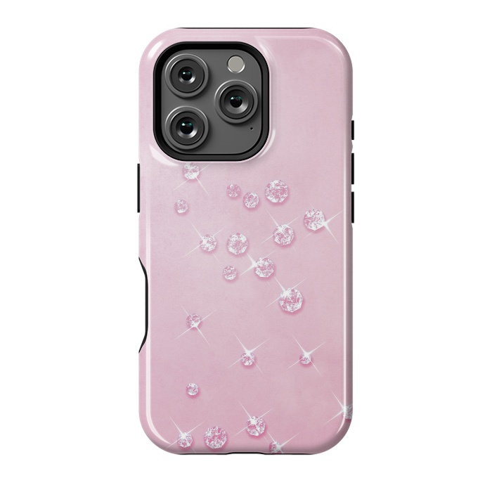 iPhone 16 Pro StrongFit Sparkling Pink Rhinestones by Andrea Haase