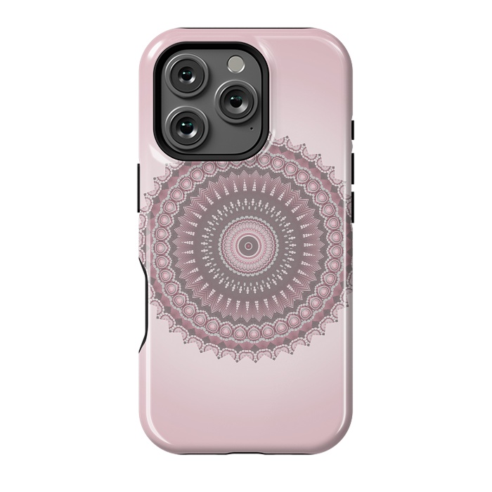 iPhone 16 Pro StrongFit Soft Pink Mandala Design by Andrea Haase