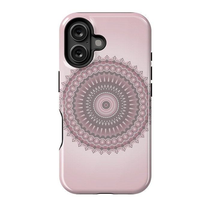 iPhone 16 StrongFit Soft Pink Mandala Design by Andrea Haase