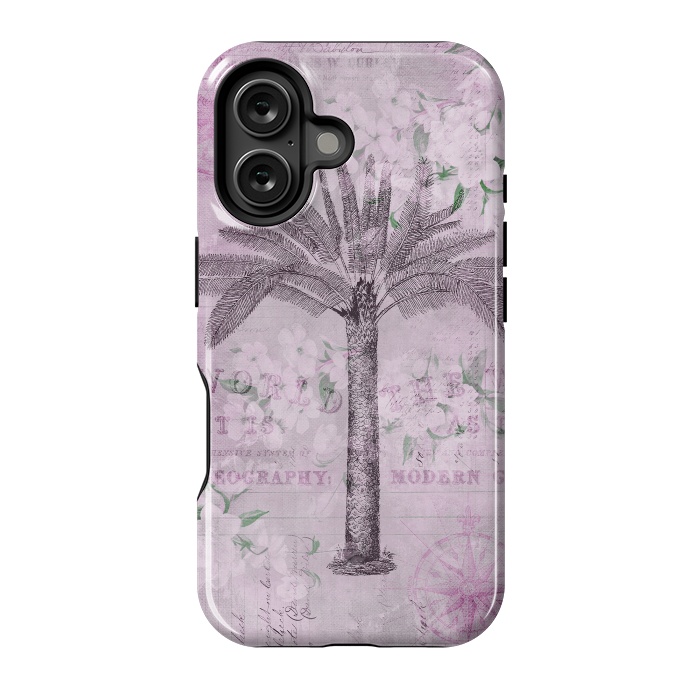 iPhone 16 StrongFit Vintage Palm Tree Art by Andrea Haase