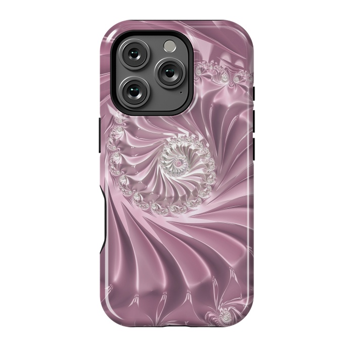 iPhone 16 Pro StrongFit Soft Pink Glamorous Fractal by Andrea Haase