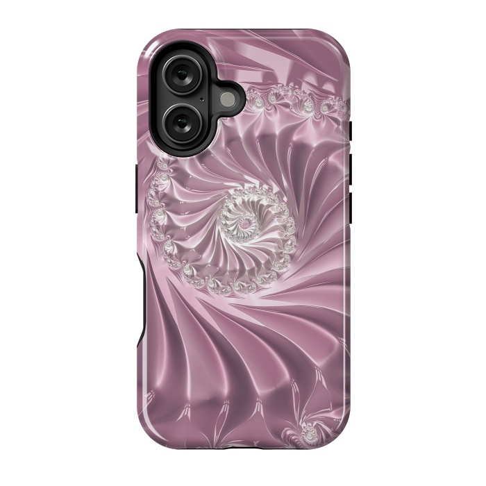 iPhone 16 StrongFit Soft Pink Glamorous Fractal by Andrea Haase