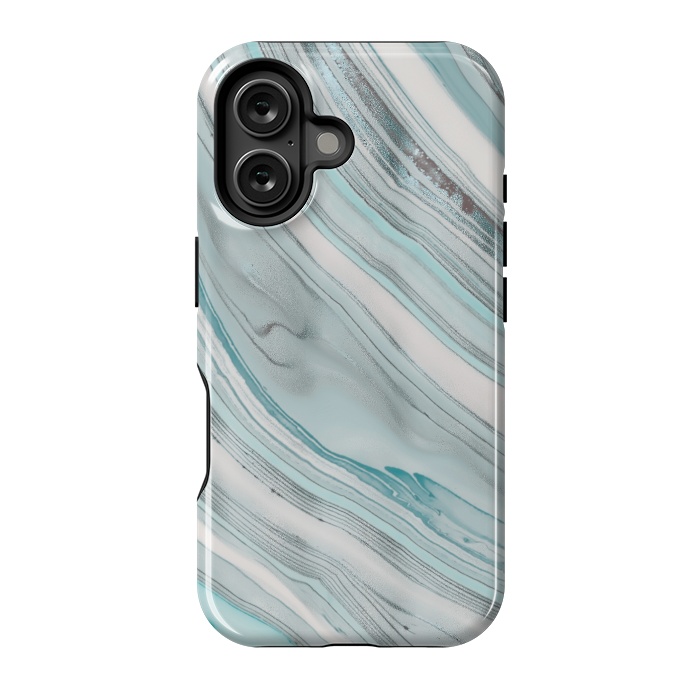 iPhone 16 StrongFit Teal Marble Elegance 2 by Andrea Haase