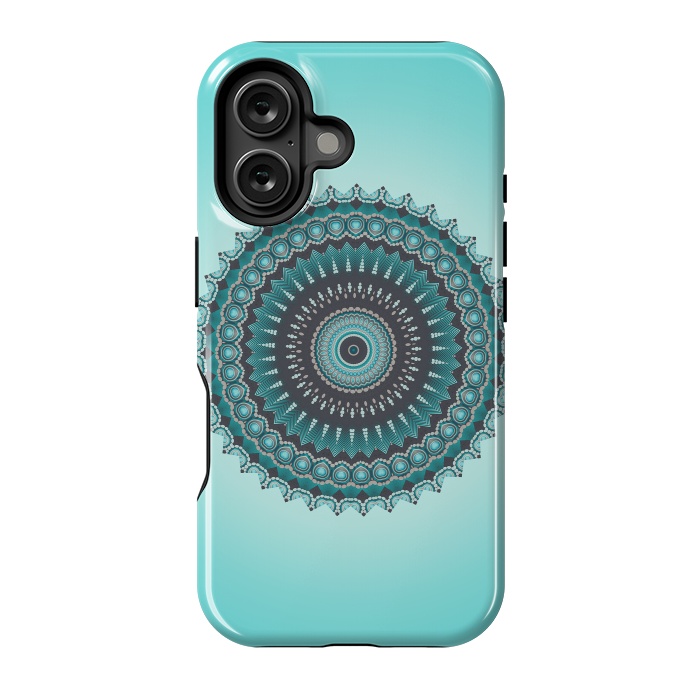 iPhone 16 StrongFit Mandala Turquoise 2 by Andrea Haase