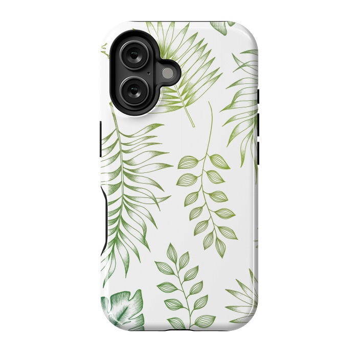 iPhone 16 StrongFit Tropical Leaves by Barlena