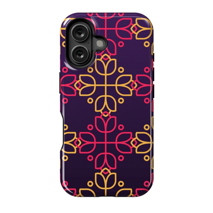 iPhone 16 StrongFit yellow pink floral pattern by MALLIKA