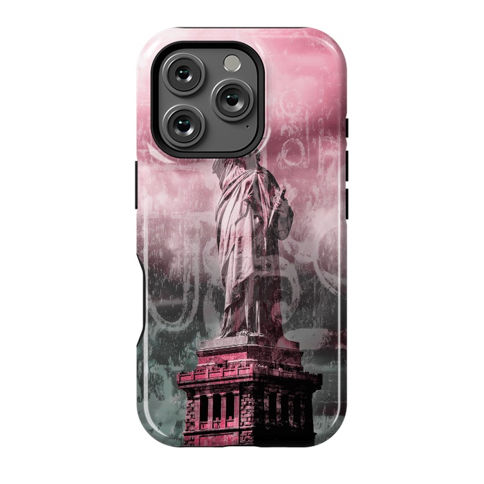 iPhone 16 Pro StrongFit Statue Of Liberty Mixed Media Art by Andrea Haase