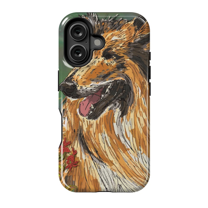 iPhone 16 StrongFit Rough Collie (Summer) by Lotti Brown