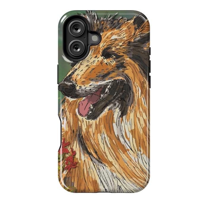 iPhone 16 Plus StrongFit Rough Collie (Summer) by Lotti Brown