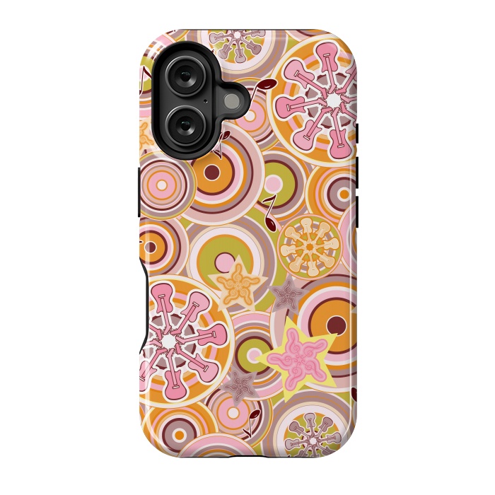 iPhone 16 StrongFit Glam Boho Rock in Pink and Orange by Paula Ohreen