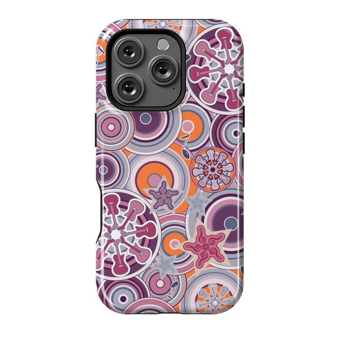 iPhone 16 Pro StrongFit Glam Boho Rock in Purple and Orange by Paula Ohreen