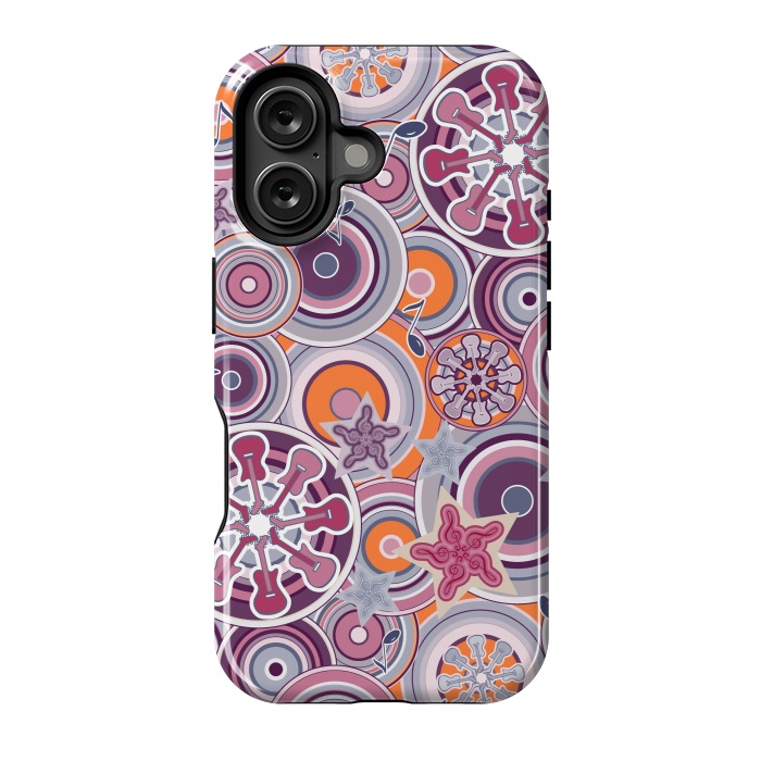 iPhone 16 StrongFit Glam Boho Rock in Purple and Orange by Paula Ohreen