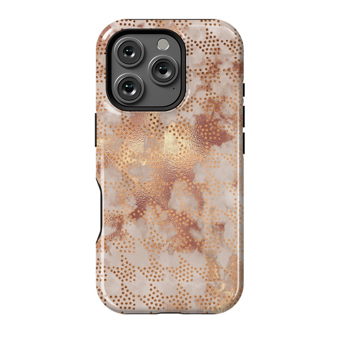 iPhone 16 Pro StrongFit Geometrical modern Rose Gold Marble Pattern by  Utart