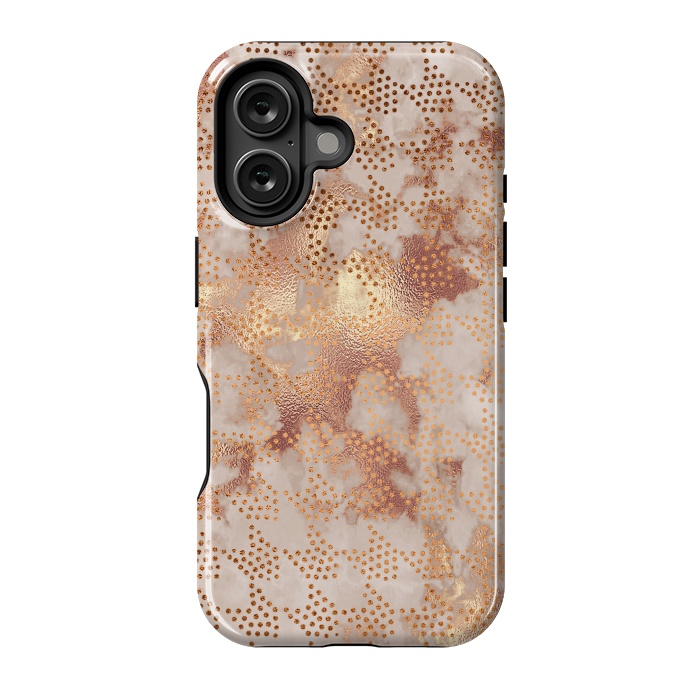 iPhone 16 StrongFit Geometrical modern Rose Gold Marble Pattern by  Utart