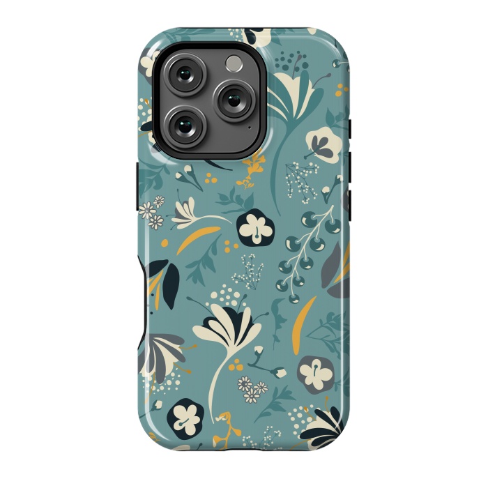 iPhone 16 Pro StrongFit Beautiful BC Bloom in Blue and Yellow by Paula Ohreen