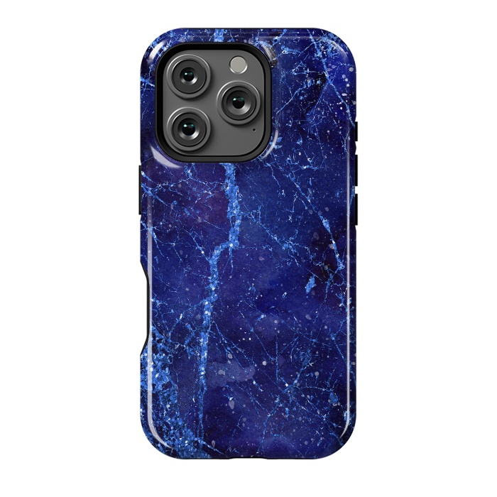 iPhone 16 Pro StrongFit Blue Marbled Glitter 2 by Andrea Haase