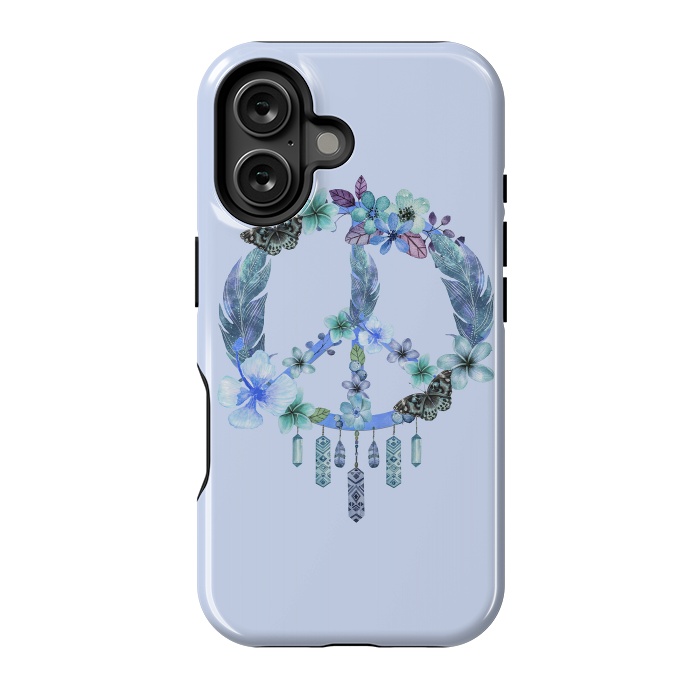 iPhone 16 StrongFit Blue Peace Dreamcatcher by Andrea Haase