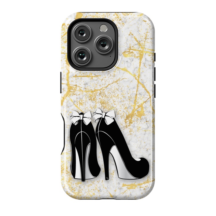 iPhone 16 Pro StrongFit Luxury Golden Marble Heels by Martina